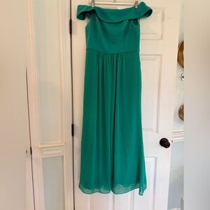 Elegant Adrianna Papell Green Off the Shoulder Dress